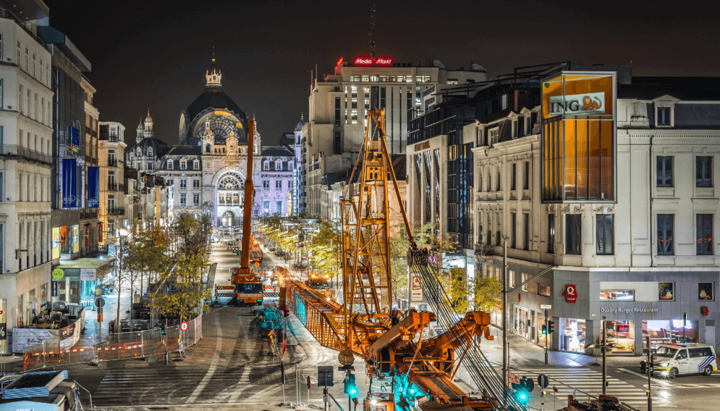 Antwerp Tower in beeld: opstelling kraan
